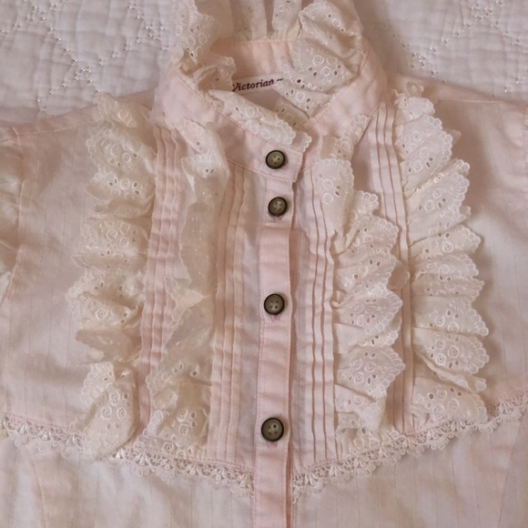 Vintage Victorian Maiden Corset Jumper Skirt JSK and Blouse Set Pink RARE - Picture 5 of 10